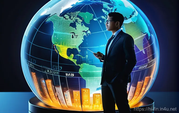 외화 예금의 장단점 - **Prompt:** A diverse and secure investment portfolio represented by a vibrant, holographic globe. A...