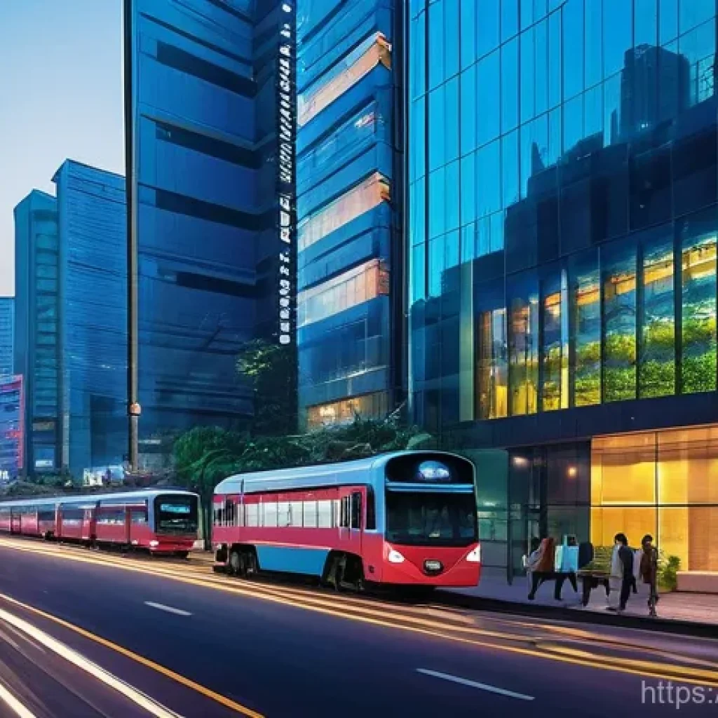 암호화폐와 전통 금융의 융합 - **Prompt:** A bustling, modern cityscape in India at dusk, where traditional bank buildings with int...