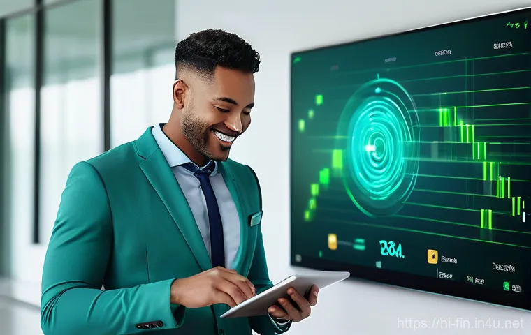 금융권 인공지능 활용 - **Prompt 1: Seamless AI-Powered Banking Experience**
A vibrant, modern image of a diverse young ...