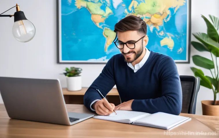 해외여행 환전 시기 - **Prompt:** A young adult traveler, 30s, of South Asian descent, standing in front of a brightly lit...